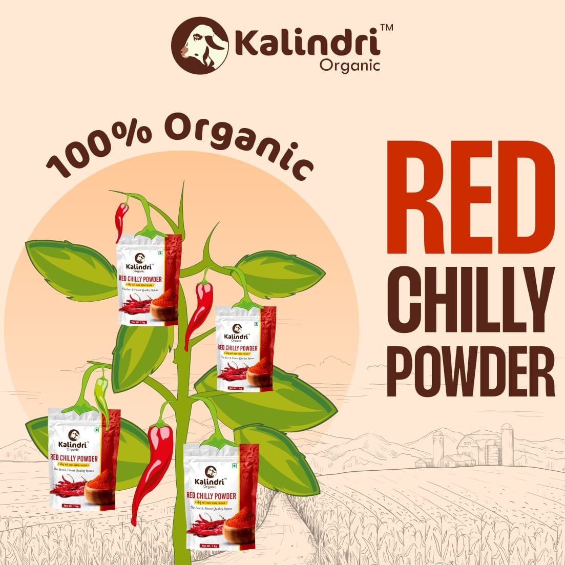 Kalindri Organic Red Chilly Powder